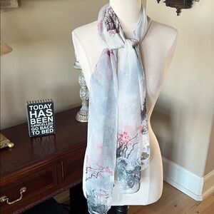 Fashion Scarf Painting & Gray New Silky
